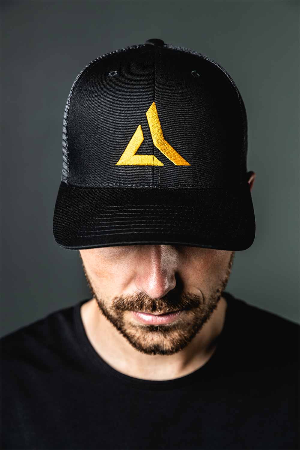 Hat - Yellow Radian Logo Front - Black Flexfit 110M Snapback